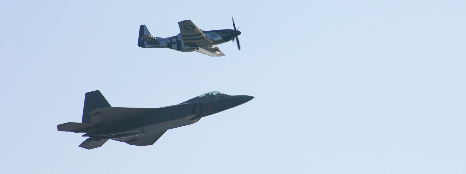 F-22 Raptor and P-51 Mustang